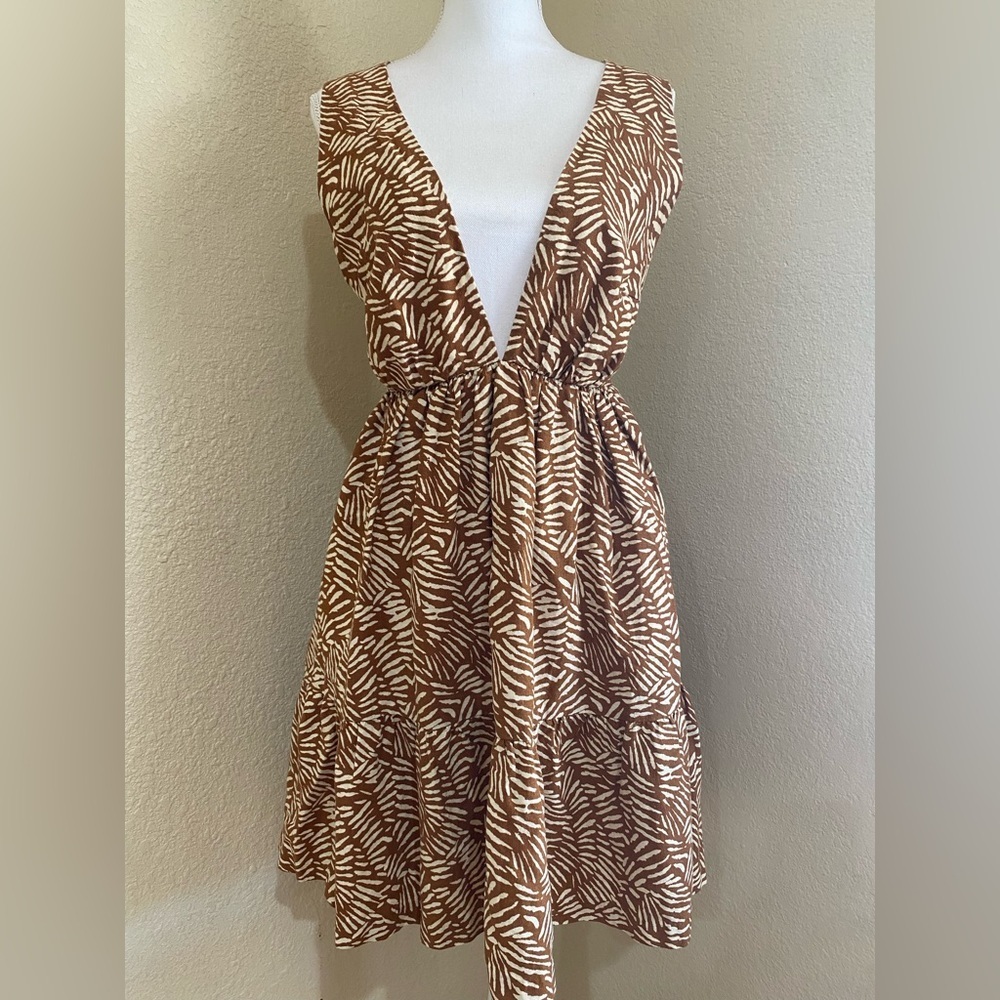 House of Harlow 1960 Printed Linen Blend Mini Dress